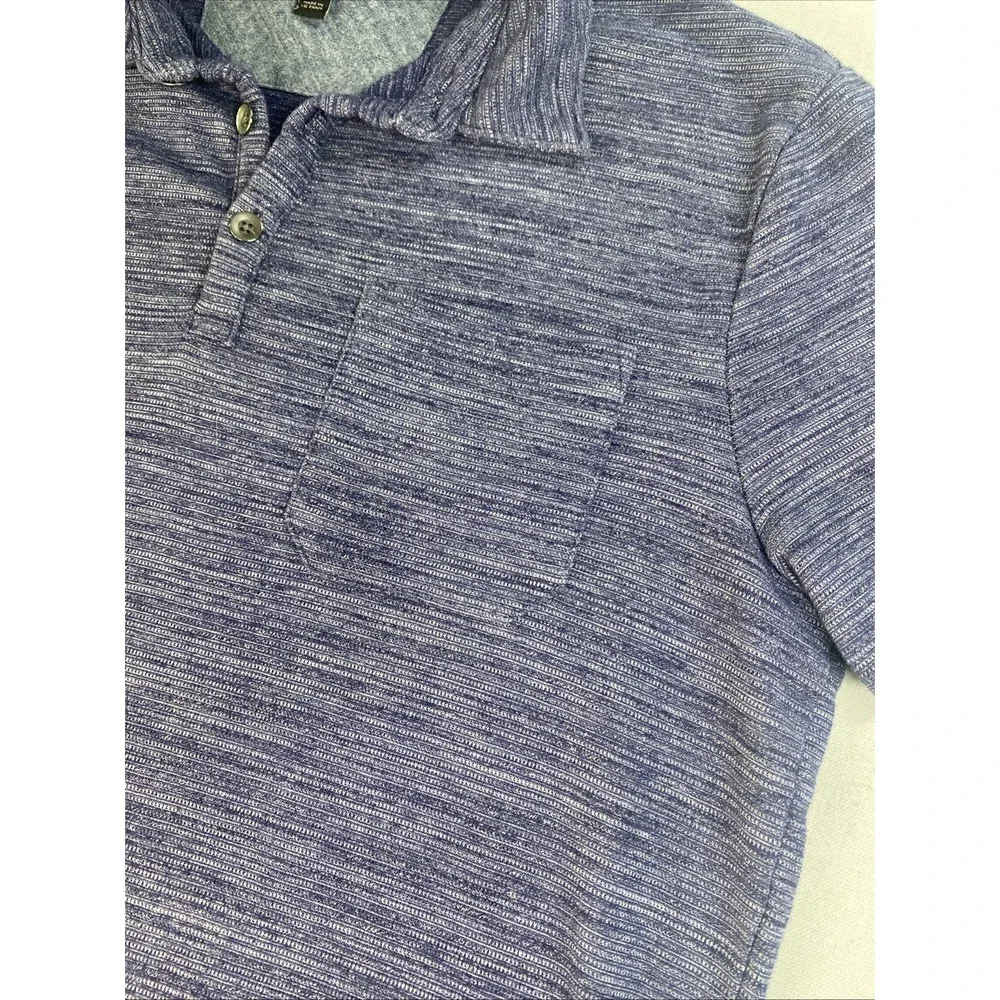 Banana Republic Mens Medium Polo‎ Textured Blue Knit Short Sleeve  Size M